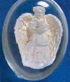 Angel Peace Smooth Worry Stone Key Ring  1 1/2 inch stone with 2" key ring
