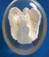 Angel Courage Smooth Worry Stone Key Ring  1 1/2 inch stone with 2" key ring