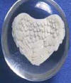 Guardian Angel Wing Worry Stone Key Ring  1 1/2 inch stone with 2" key ring