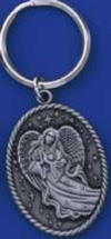 Protected by Angels Celestial Pewter Key Ring  3 1/2 inches