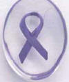 Worry Stone Awareness Purple Ribbon Key Ring - the purple awareness ribbon represents Alzheimer's, Domestic Violence, Pancreatic Cancer.  Each has a 1 1/2 inch stone with a 2" key ring