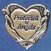 Protected By Angels Gold Lapel Pin 1/2 inch