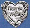 Protected By Angels Silver Lapel Pin 1/2 inch