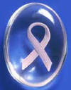 Breast Cancer Pink Awareness Ribbon Smooth Worry Stone - . 1 1/2 inches