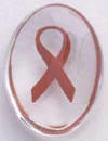 Red Awareness Ribbon Smooth Worry Stone - represents support for HIV / AIDS and Substance Abuse. 1 1/2 inches