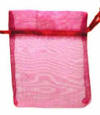 Angel Worry Stone Magenta  Organza Bag 3 inches by 4 inches