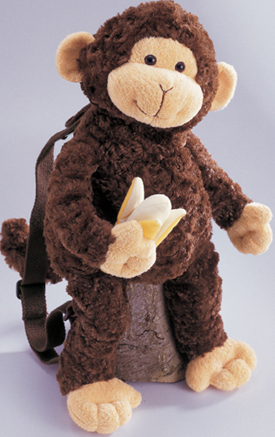 Gund Piggybackpacks Teddy Bears and Monkeys - adorable Monkeys and Teddy Bears that can go just about anywhere!