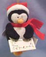 Gund Ornament Gift Tag Santa Penguin 4 inches high