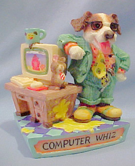 Dog Figurines are here adorable and collectible from the Comical pups to the serious ones.  Cocker Spaniels to Retrievers we have them all in resin figurines and ornaments!