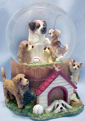 Lou Rankin, who is an artist and sculptor, captures the connection between man and animal through his trademark tender-eye expressions in his Snowglobes and Musical Figurines depicting Dogs, Bears and MORE!