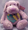 Gund Heather Purple Puppy Dog Best Friend with Heart and Butterfly - on her chest is a Butterfly on a silky heart that says Best Friend  11 inches