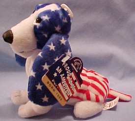 Here we have the Hushpuppy Logo puppy in many outfits and colors, including the FLAG Hushpuppy.  A Great addition to any collection or just to put a smile on your face!