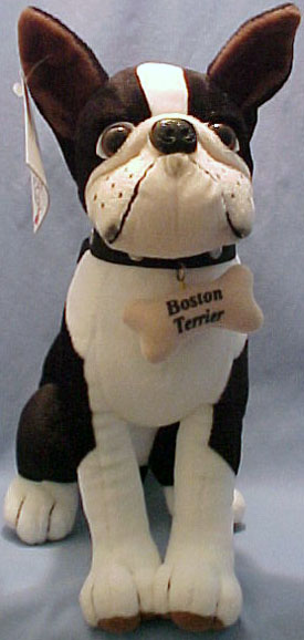 These cuddly soft plush Boston Terriers are just adorable.  They are sure to please any Boston Terrier fan!