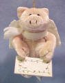 Gund Ornament Gift Tag Angel Pig 3 1/2 inches high
