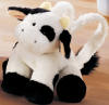 Gund Anna Bell Black and White Cow Plush Purse - soft and cuddly with 2 handles and zipper closure (safe for ages over 3)  7 inches