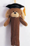 Gund Graduation Tassel Brown Puppy Dog wearing a Black Cap and Gold Tassel 6 inches long