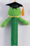 Gund Graduation Tassel Green Frog wearing a Black Cap and Gold Tassel 6 inches long