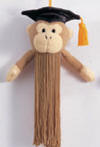 Gund Graduation Tassel Brown Monkey wearing a Black Cap and Gold Tassel 6 inches long