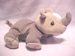 Precious Moments Tender Tail Jungle Animal Bean Bag Plush Rhinos