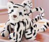 Gund Lena Rare White Tiger Plush Purse - soft and cuddly with 2 handles and zipper closure  7 inches