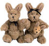 Boyds Noah's Ark Plush Joey N Alice Outback Kangaroo with Baby Pair - (introduced Spring 2002 and has been retired) Joey and Alice knew the admission said two...but they couldn't leave their lil' baby behind. So Alice snuck him in her pouch before she marched onto the Ark. Boyds mini kangaroo duo are fully jointed and feature ribbon bows.  3 1/2 inches and poseable