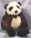 Gund Medium Tinsel Panda Sparkly Plaid Ribbon  13 inches