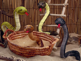 The Snake Charmer Collection are poseable scaly looking snakes in several colors!