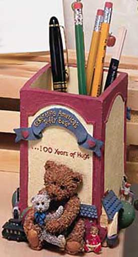 Patriotic Teddy Bear Pencil Holder and Note Holder are adorable and perfect for that unique gift for the Teddy Bear Collector