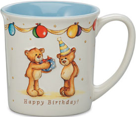 Now they have adorable Teddy Bear Ceramic Mugs with Thinking of You Wishes for Birthdays!