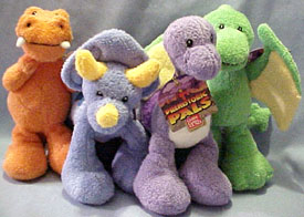 Dinosaurs Small to large stuffed animals! We have the flying ones and the walking ones!  From Brachiosaurus to Triceratops they ROAR with excitement!