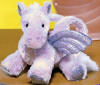Gund Twinkles Pegasus Winged Horse Purple Tie Dye Purse - made from a super silky plush material, purses zippers opens and closes. Machine washable. (safe for all ages) 7 inches