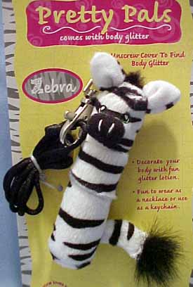 Find adorable Body Glitter pens dressed up as your favorite animal that can hang from your neck or keys!