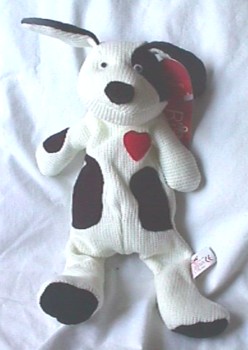 Russ Berrie Luv Mate Black and White Puppy Plush Stuffed Animal Russ Berrie Luv Mate Black and White Puppy Plush Stuffed Animal
- a red heart is on his chest