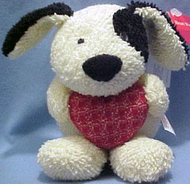Russ Berrie Valentines Plush Heart Warmer Black and White Puppy Dog Holding Your Heart Russ Berrie Valentines Plush Heart Warmer Black and White Puppy Dog Holding Your Heart
- part of the Home Buddies Series by Russ Berrie