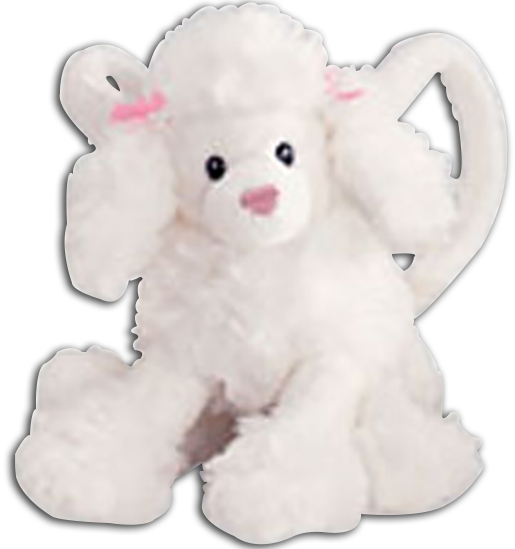 Gund Plush Perlina White Poodle Puppy Dog Purse White Poodle Purse