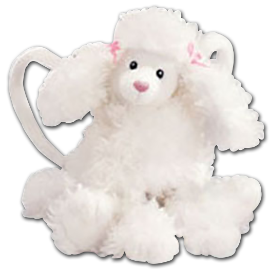 Gund Plush Perlina White Poodle Puppy Dog Medium Purse White Poodle Medium Purse