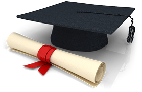 graduation hat and diploma image