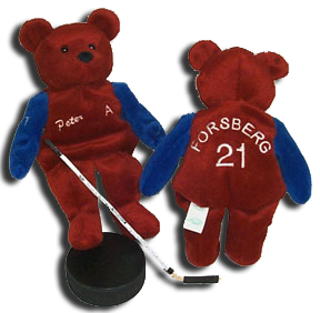 Salvino's Bammers Teddy Bears 1999 NHL Hockey Series has many of the popular hockey players from the 1999 season. Choose from Wayne Gretzky, Eric Lindros, Peter Forsberg, Brett Hull, Sergei Fedorov,  Brendan Shanahan, and Paul Kariya
