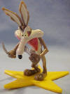 Looney Tunes Wile E Coyote Bendable Figure on Star Base - dated 1996 3 1/2 inches