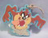 Looney Tunes Taz Whirlwind Tornado Vinyl Key Chain 3 inches by 2 1/4 inches
