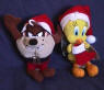 Looney Tunes Christmas Santa Taz Bean Bag Plush 