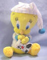 Looney Tunes Plush Tweety in Pajamas with Sylvester Pillow 11 inches