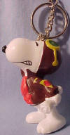 Snoopy the Flying Ace PVC Key Chain 2 1/4 inches