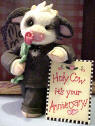 Mary's Moo Moos Cow Figurine Holy Cow It's Your Anniversary 3 inches high