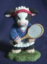 Mary's Moo Moos Cow Figurine Female Tennis Player Returning Your Love