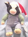 Mary's Moo Moos 1999 Bean Bag Plush Holiday Chip the Black and White Cow  9 1/2 inches