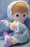 Dakin Precious Moments Girl with Bunny Musical Windup - plays "Praise Him" 12 1/2 inches