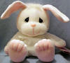 Precious Moments Tender Tail Bean Bag Plush White Bunny with Pink Ears - (2nd Edition) Introduced Sept. '97 and Retired in June '98 8 inches