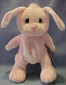 Precious Moments Tender Tail Bean Bag Plush Pink Bunny - (2nd Edition) Introduced Sept. '97 and Retired in June '98 8 inches
