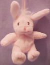 Precious Moments Tender Tail Mini  Plush Ornament Pink Bunny 4 1/4 inches